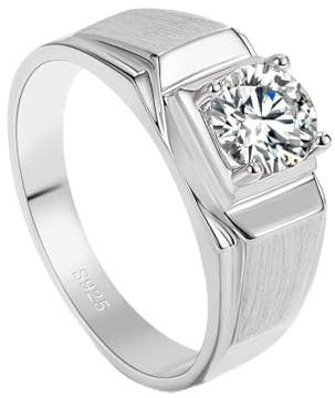 Dankadi Bague Zircon en 925 Argent Large 4.5mm 8mm 8.6mm 13mm 17mm, Taille 49 à 70MM, Anneau D'alliance Fiançaille Mariage Couple Simple Lisse Dôme Cadeau Fête pour Femme Homme (Argent Style C, 13)