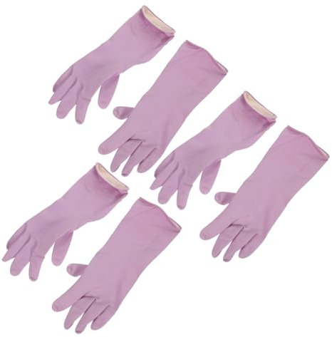 minkissy 3 Paar Küchenhandschuhe Geschirrspülhandschuhe Griffe Haushaltsreinigungshandschuhe Wiederverwendbare Geschirrhandschuhe Bequeme Kochhandschuhe