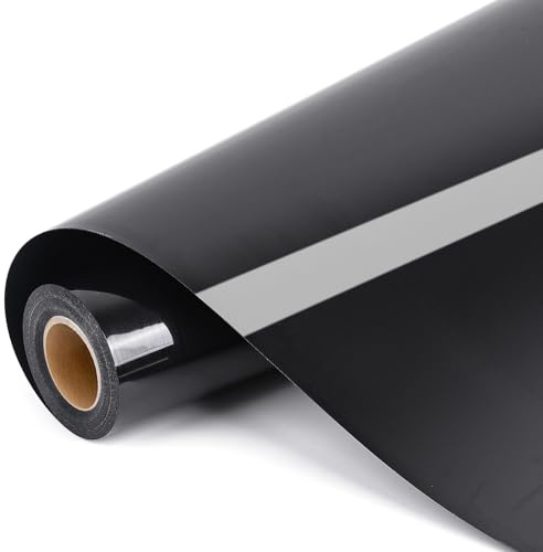 IModeur – Plotterfolie textil svart – 30,5 x 400 cm – Flexfolieplotter textil svart för Cricut Maker, Silhouette Cameo