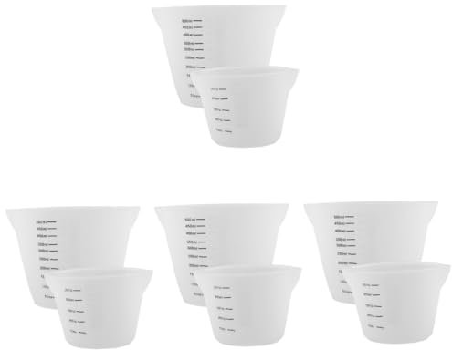 Amosfun 8piezas Tazas Medidoras De Reutilizables Doble Resistentes Al y Antideslizantes Para Cocina y Repostería