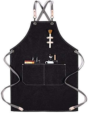 Tablier porte-outils Tablier de travail, tablier à outils, tablier à outils, tablier unisexe en toile épaisse for barista, salon de thé, manucure, pâtisserie, restaurant, bar, for hommes et femmes(Noi