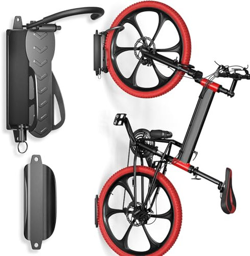WELDUN Soporte de pared para bicicleta, soporte giratorio para bicicleta, soporte vertical para bicicletas para garaje e interior, capacidad de carga de 30 kg
