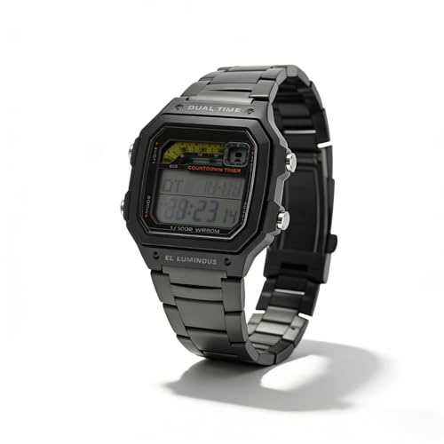 ciciglow Orologio Digitale da Uomo, Orologio Sportivo Digitale con Retroilluminazione a LED, Cinturino in Acciaio Inossidabile, Orologio da Polso Alla Moda per Donna e