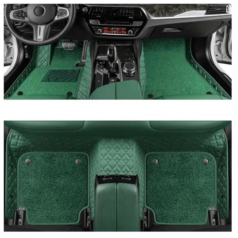 Fußmatten Maßgeschneiderte Luxus-Fußmatten für SsangYong für Kyron 2007–2016, Auto-Matten, Zubehör, Innenraum, Ersatzteile, komplettes Set Autofußmatten(GRÜN)