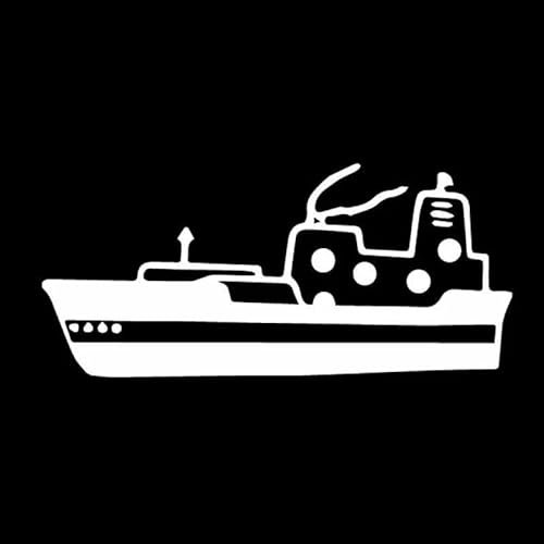 JIFENLI Autoaufkleber 15CM * 6,7CM zarte ungewöhnliche schöne Boot Schiff Schillernde Vinly Aufkleber Schönes Dekor Auto Aufkleber Schwarz/Silber