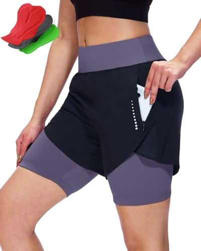 Sportneer Pantaloni da Ciclismo Donna Imbottiti con Tasca MTB Pantaloni Ciclismo Donna Imbottiti Pantaloni da Ciclismo da Donna Ciclismo Mountain Bike Sport Ciclismo Outdoor