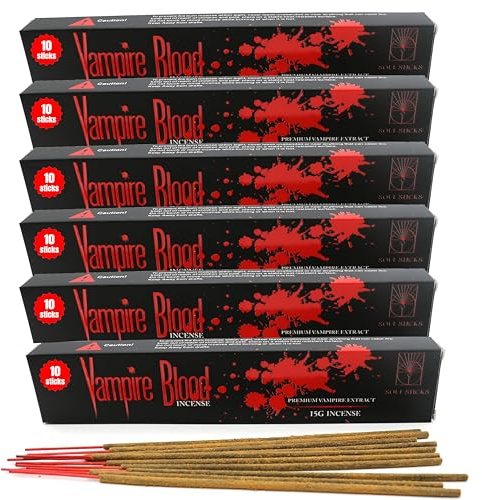SOUL STICKS Vampire Blood Fragrance Incense Sticks (6 Pack Each 15 Grams) Natural Scented Incense Agarbatti Fragrant Smoke for Calming Home Aromatherapy, Meditation, Yoga & Stress Relief