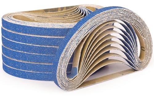 Shineboc 40-Piece 1/2 x 18 Inch 40 Grit Zirconia Sanding Belts, Heavy Duty Long-lasting Mini Sanding Bands for Belt Sander, Rust Paint Removal, Wood Metal Grinding and Finishing