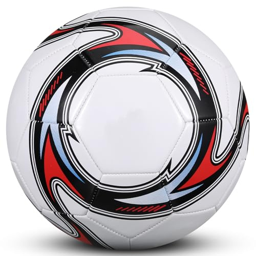 pwavum Fußball Grösse 5, Fussball Kinder Unisex, Verdickter explosionsgeschützter Fußbälle, Outdoor-Indoor Fussbälle GrößE Offizieller 5, Fussball für den Amateur- und Profibereich