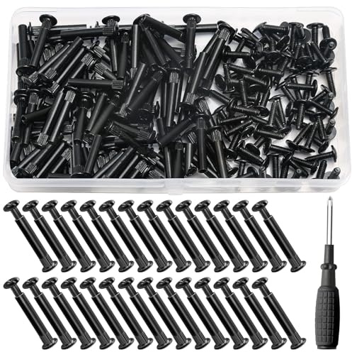REJOECE 152 Pcs M4 Cupboard Joining Bolts Screws, Furniture Connecting Screws Bolts Post 31-40 mm, Kitchen Cabinet Connectors,Door Handle Screws for Connecting Furniture Cupboard Cabinet