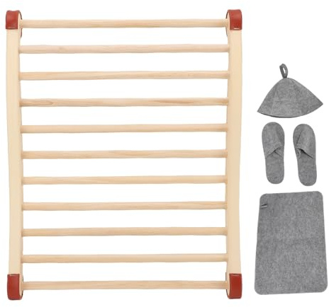 Dossier de Sauna, Accessoires de Sauna, Chaise Conception Forme Slip en Bois avec un Chapeau, Coussin Siège et Pantoufles pour les Barils ou Infrarouge