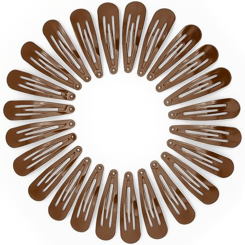 YISCOKO Lot de 24 pinces à cheveux en métal marron de 5,1 cm pour filles (marron)