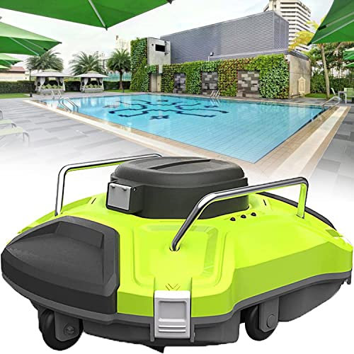 Robot pulitore per piscine senza fili, aspirapolvere automatico per piscine con doppio motore, batteria ricaricabile, durata 120 minuti, docking automatico, robot per piscine interrate e fuori terra f