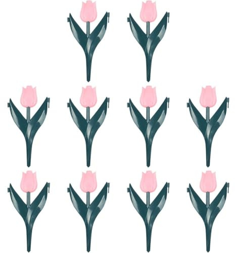 Glixoft Recinzione Giardino con Fiori di Tulipano Finti, 10 Pezzi, Recinzione Giardino in Plastica per Esterni, Recinzione per Prato, Giardinaggio E Paesaggistica.