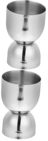 MUCKLILY 2 Piezas Vaso Medidor Inoxidable para Cócteles Jigger Doble con Marcaciones Claras Herramienta de Bar Ergonómica y de Limpiar para Cocinas y Bares Comerciales
