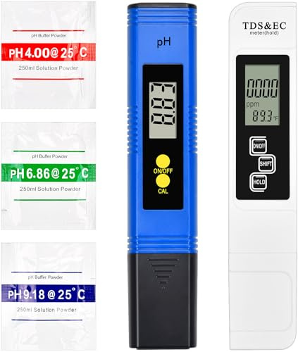 ECHOBUY Medidor de PH 4 en 1, Medidor de Prueba de Calidad del Agua PH TDS EC y Temperatura 4 en 1 Set, Calidad del Agua Medidor para Acuario para Agua Potable, Piscina, Acuario, Laboratorio