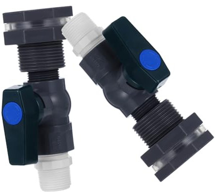 Toyvian 2 Ensemble Adaptateur De Robinet pour Récipient De Pluie Raccord De Cloison Connecteur De Réservoir Eau avec Ruban Étanchéité pour Filetage