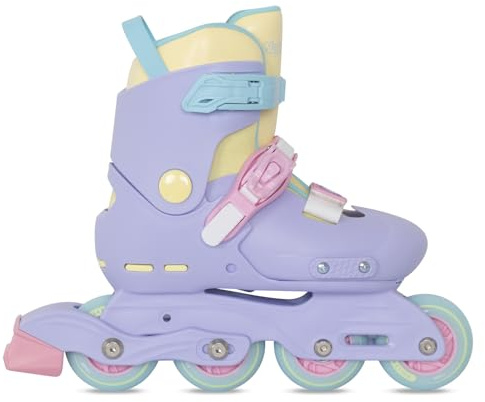 Nattork Inline Skates for Girls Kids Teens Boys Age 8-12, 4 Sizes Adjustable Blades Roller for Outdoor Indoor Birthday Purple