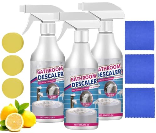 Reiniger Für Hartnäckige Flecken, Bathroom Descaler Schaum, Duschreiniger Gegen Kalkablagerungen, Badezimmer-Entkalker-Spray, Multifunktional Duschkabinenreiniger, Allzweck-Reinigungsschaumspray (3)
