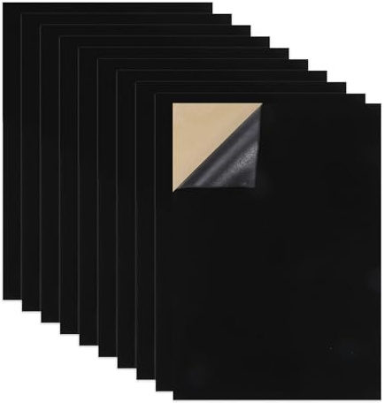 10PCS Black Velvet Adhesive Felt Fabric, 11.7 * 8.3inch Velvet Fabric Sheets, Felt Sheet for Art and Crafts, Jewelry, Box Drawer Liner, Craft Making