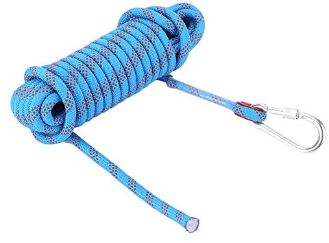 BOROCO 12 mm robustes Paracord Panchute Cord Lanyard mit Karabiner, ultrastarkes Kletterseil, Zubehör für Outdoor Survival, Camping, Jagd, Angeln, Polyester, Blau, 10 m oder 20 m (10M)