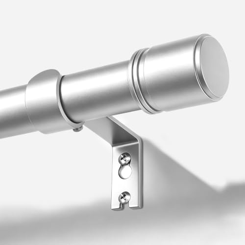 BOLITE Ausziehbare Gardinenstange Silber 80-305 cm, 25 mm Vorhangstange | Metall-Gardinenstange, bis 15 kg, Wandmontage, Einfache Montage, Inkl. Halterungen und Zubehör, für Wohnzimmer & Schlafzimmer