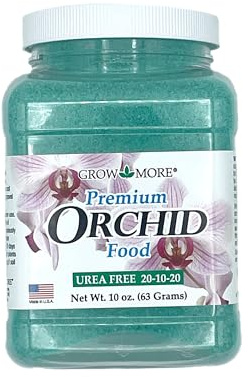 Grow More Premium Urea Free 20-10-20 Orchid Food Fertilizer - 10oz of Water Soluble Orchid Fertilizer for Longer, Healthier, and More Beautiful Blooms Year Round