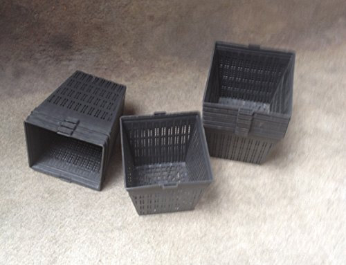 Lincolnshire Pond Plants Ltd 10 x Small Black Pond Garden Plant Potting Marginal Baskets