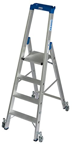 Alu-Stufenstehleiter, fahrbar, 4 Stufen