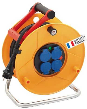 Brennenstuhl Enrouleur de câble Standard Pro IP44 H07RN-F 3G1,5, Jaune, 40 m