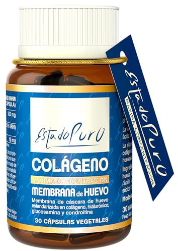 Membrana de Huevo Estado Puro - Colágeno Vegetariano Ovomet (Tipo 1, 3, 5 y 10) - Fuente Natural de Colágeno, Ácido Hialurónico, Elastina, Glucosamina, Condroitina - 30 Cápsulas Vegetales de Tongil
