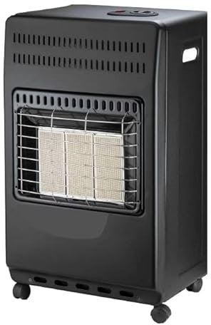 Stufa a gas Propano/Butano/GPL – 3 Selezioni di potenza fino a 4200W – Raggi infrarossi – Sicurezza spegnimento fiamma – Sicurezza antiribaltamento – Con ruote