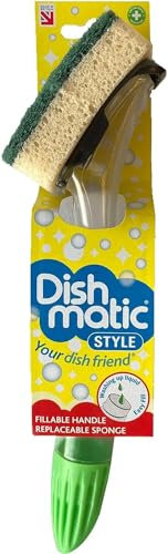 Dishmatic Washing Up Brush & Refill Heavy Duty Scourer Sponge Cleaning