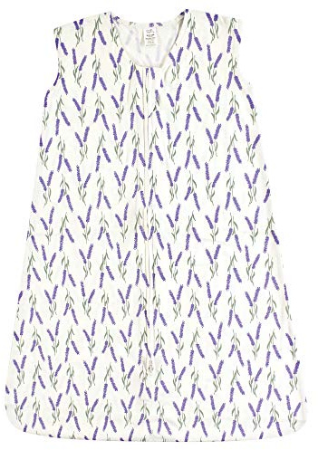 Touched by Nature Unisex Baby Organic Cotton Sleeveless Wearable Sleeping Bag, Sack, Blanket, Lavender, 0-6 Months