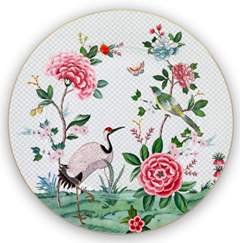 Blushing Birds - Sottopiatto, 32 cm, colore: Bianco