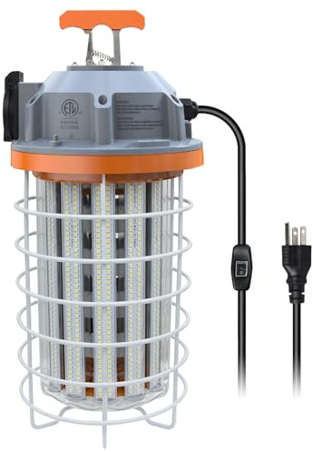 NS LED Temporary Work Light 150W IP64 Portable Linkable 24250 Lumens 5000K Daylight LED Construction Lights with 16.4FT Cord and Hook, Durable Job Site Lighting for Indoor and Outdoor Area Lighting