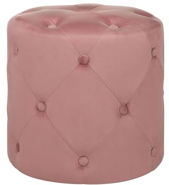 Rund Sittpuff Dekorativ Modern Tuftad Vardagsrum Fotpall Rosa Corolla