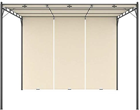 Festnight Gazebo Garden Pergola 3 x 3 m/3 m x 4 m vattentät polyester stålkonstruktion med dolt tak antracit/grädde