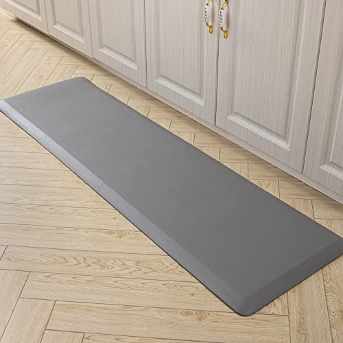 Carvapet Antideslizante Alfombra de Cocina Anti Fatiga Alfombrillas 20MM de Grosor Alfombrillas de Cocina PVC Impermeable Alfombra de Corredor(Gris,44x152cm)