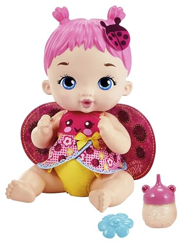My Garden Baby HMX27 - Marienkäfer-Babypuppe mit Zubehör wie einer wiederverwendbaren Windel, Fläschchen und mehr, Kinderspielzeug, Puppen Spiezeug ab 4 Jahren
