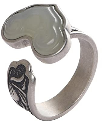 Mesnt Ringe Frauen Silber, 925 Sterling Silber Ruyi Pfingstrose Ringe DamenSilber, Größe Einstellbar