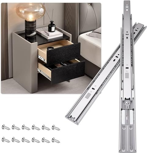 HLC 500mm Soft Close Drawer Runners Cabinet Drawer Slides Heavy Duty 45kg Load Capacity Full Extension Ball Bearing Self Close Slides for Kitchen Cabinet,Bedstand Drawers,Side Mount(1 Pairs,2 Pcaks
