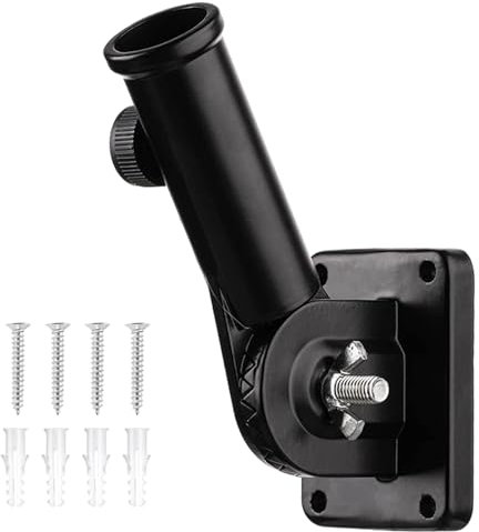 SVUPUE Flag Pole Holder, Flag Pole Holder Adjustable, Flag Holder Bracket, Multi-Position Flag Pole Holder, Flagpole Adjustable Wall Flag, Adjustable Flagpole for Flag Decoration, Black