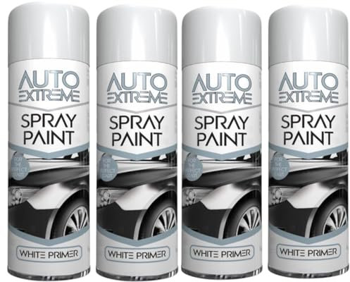 YSAMAX All Purpose Auto-Extreme Spray Paint, Boast a Stunning Appearance, Long-Lasting Durability, Effortless Excellence, White Primer, 250 ML (4PCS)