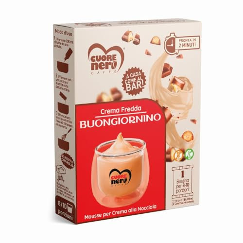 Crema Fredda Buongiornino Alla Nocciola, Sorbetto, Nocciola Cream, Preparato in Polvere Solubile Per Crema Fredda al Gusto Nocciola, 100g