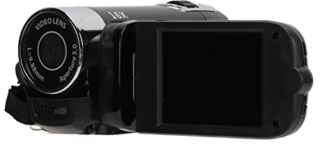 Fabater Caméscope Vidéo, Full HD 1080P, Rotation à 270°, Zoom 16X, écran Couleur 2,7 Pouces, Enregistreur pour Cadeaux pour la Famille et Les Enfants (Black)