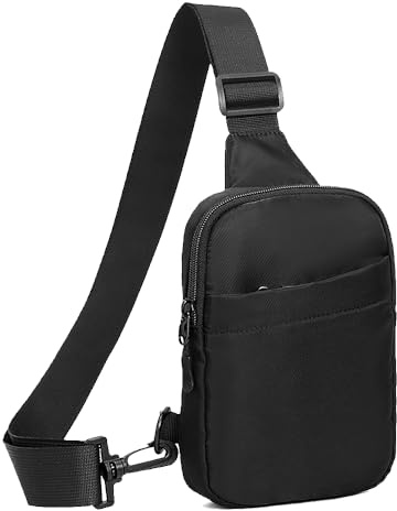 A-QMZL Sling Chest Crossbody Bag, Wasserdicht Schultertasche, Crossbody Bag Brusttasche Herren Klein Umhängetasche Handy Tasche für Männer (schwarz2)