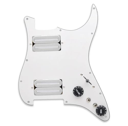Loaded Pickguard Tonabnehmer Set Schlagbrett Für E-Gitarre Mit Zwei Vorverdrahteten Schlagbrettern Mit Humbucker(White)