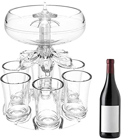 Dispensador y soporte para 6 vasos de chupito | Dispensador de cóctel de licor de 6 tragos | Dispensador de cócteles, dispensador de bebidas para fiesta de 6 chupitos, dispensador de bebidas