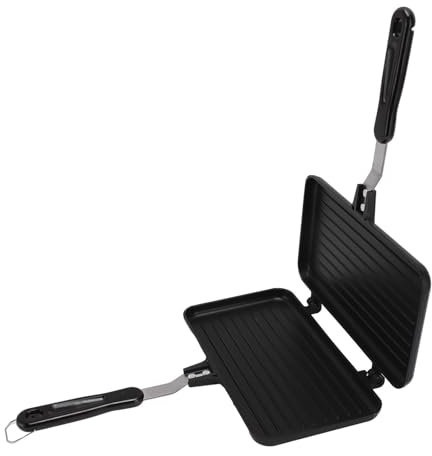 WGFOIP Padella per Waffle in Ghisa, Padella per Waffle Antiaderente Waffle Maker in Alluminio Portatile per la Cottura della Colazione (Tipo 2)